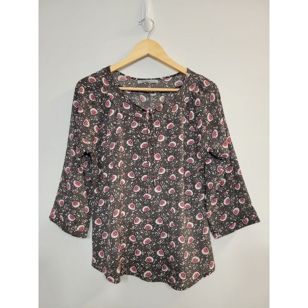 Arianna By Howard's Floral Tunic Blouse Women's Small